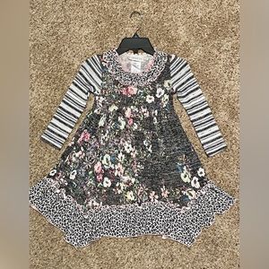 Bonnie Jean | Girls Ruffle Floral Animal Print Dress | Size 5